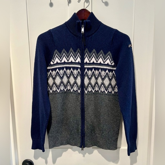 KJUS Calerina Mid-Layer Wool Blend Jacket, Blue- Men's Small - Picture 2 of 5